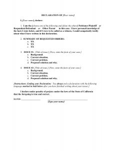 Sample Declaration Letter for Child Custody in California | Her Lawyer